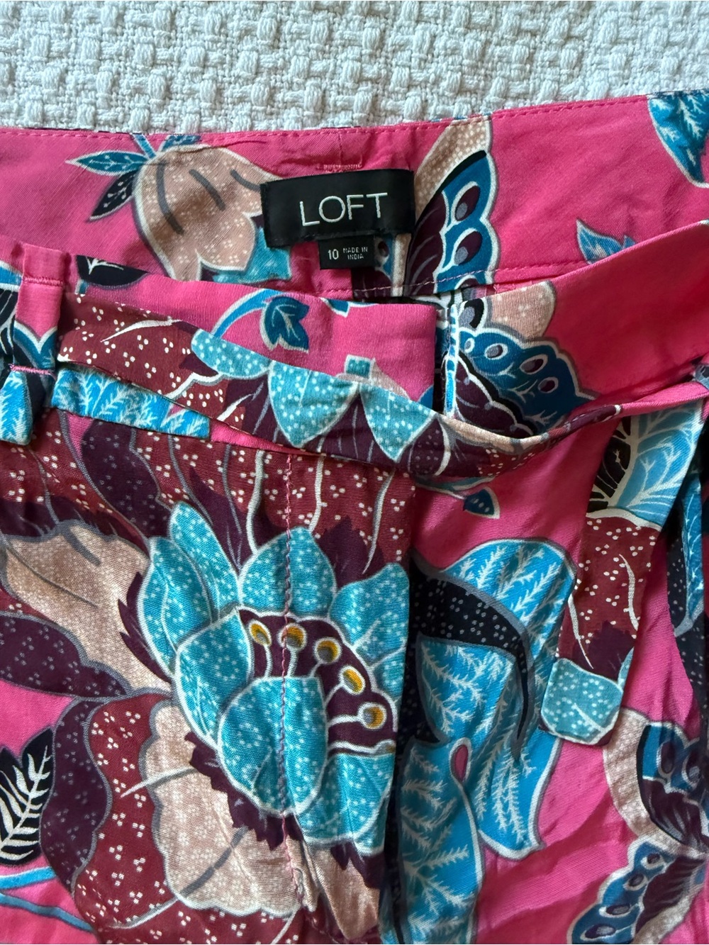 LOFT Pink and Teal Floral Shorts